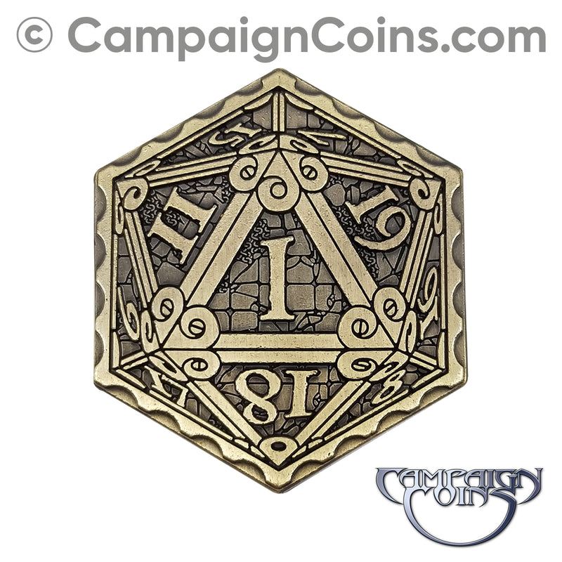 Epic D20 Coin - Gold (single)