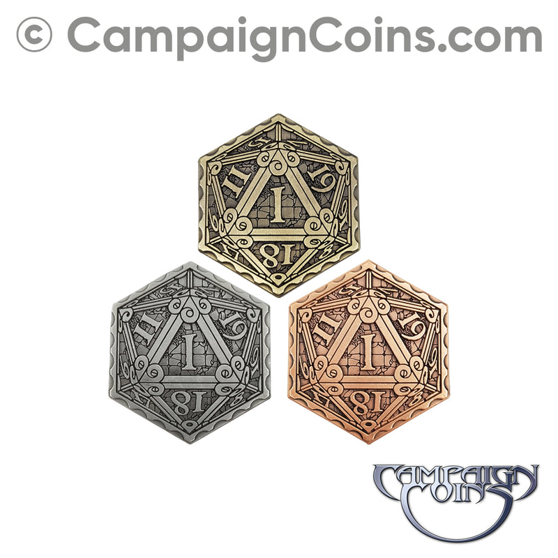 Epic D20 Coin sample pack (3)