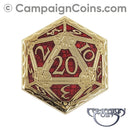 D20 Crit Pin - Red Gold