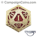 D20 Fail Pin - Red Gold