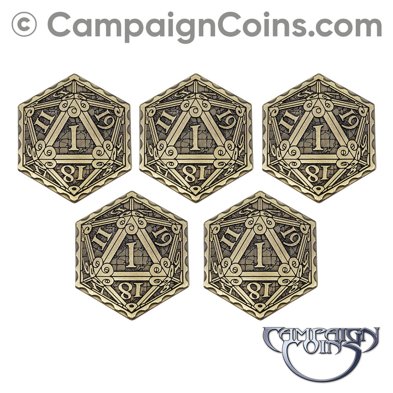 Epic D20 Coins - Gold (5)