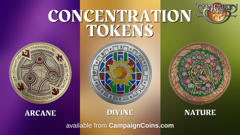 Concentration Tokens for Arcane, Divine & Nature magic
