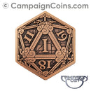 D20 Crits or Fails Coins - Copper (5)