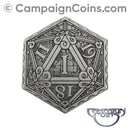 Epic D20 Coin - Silver (single)