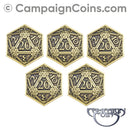D20 Crits or Fails Coins - Gold (5)