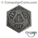 D20 Crits or Fails Coins - Silver (5)