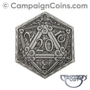 Epic D20 Coin - Silver (single)