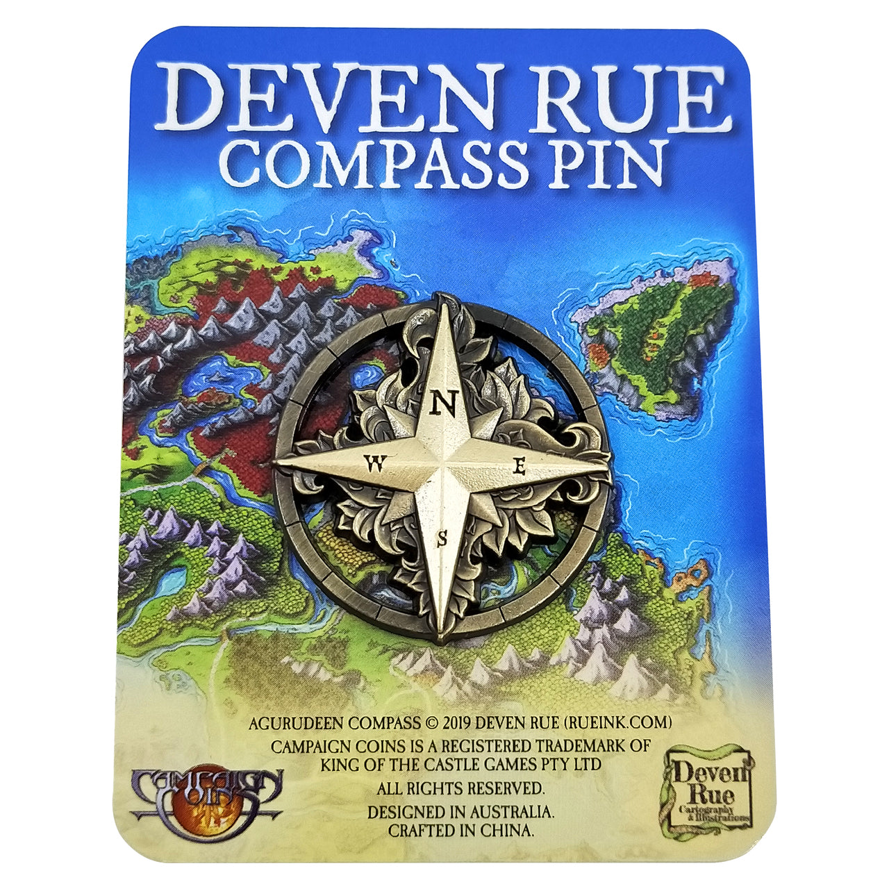 Deven Rue Compass Pin