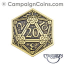 D20 Crits or Fails Coins - Gold (5)