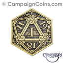 D20 Crits or Fails Coins - Gold (5)