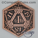 D20 Crits or Fails Coins, Copper (10)