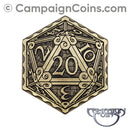 Epic D20 Coin - Gold (single)