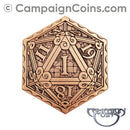 Epic D20 Coin - Copper (single)