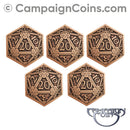 D20 Crits or Fails Coins - Copper (5)